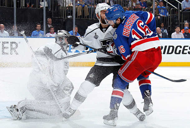 Jonathan Quick, Alec Martinez. Derick Brassard